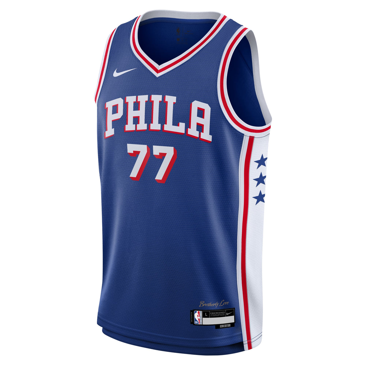 Youth Philadelphia 76ers VJ Edgecombe Nike Royal Swingman Jersey - Icon Edition product image 3, provided for visual
