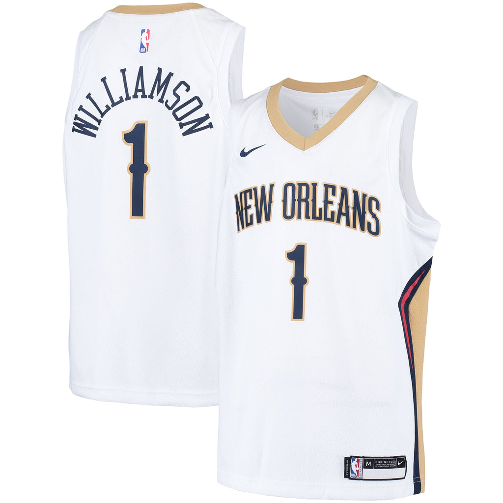 Youth New Orleans Pelicans Zion Williamson Nike White Swingman Player Jersey - Association Edition product image 2, provided