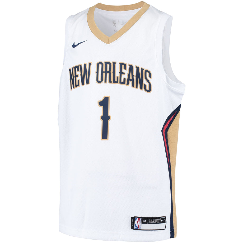 Youth New Orleans Pelicans Zion Williamson Nike White Swingman Player Jersey - Association Edition product image 3, provided