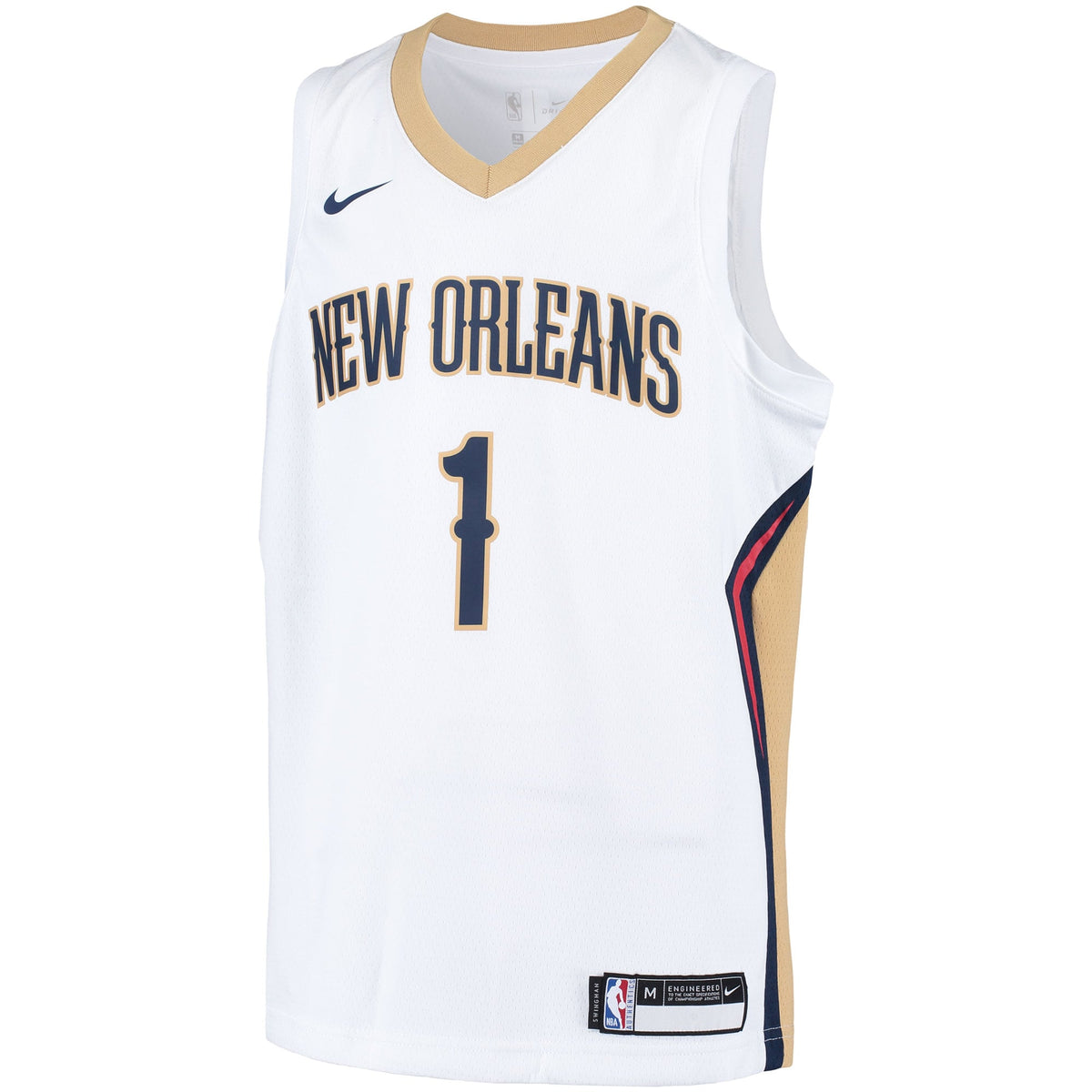 Youth New Orleans Pelicans Zion Williamson Nike White Swingman Player Jersey - Association Edition product image 3, provided